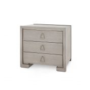 Blake 3-Drawer Side Table, Taupe Gray