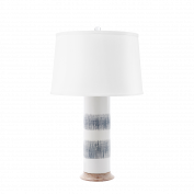 Elena Lamp with Shade, Gray and White