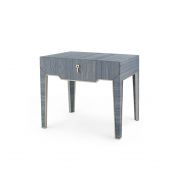 Madeline 1-Drawer Side Table, Colonial Blue Shimmer