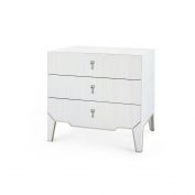 Madeline 3-Drawer Side Table, Platinum Shimmer