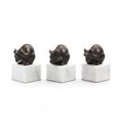 Mouse Statue Set of 3, Bronze