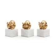 Mouse Statue Set of 3, Gold Leaf