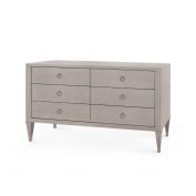 Morris Extra Large 6-Drawer, Taupe Gray and Champagne