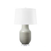 Positano Lamp with Shade 17-inch White Linen, with Nickel, Frosty Mist