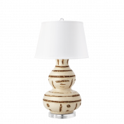 Shino Lamp with Shade, Ivory and Brown