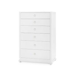 Ming Tall 6-Drawer, Chiffon White