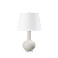 Somerset Lamp with Shade 16-inch White Linen, with Nickel, Foggy Morning