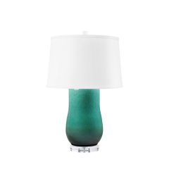 Savannah Lamp with Shade 17-inch White Linen, with Nickel, Oceanic Horizon