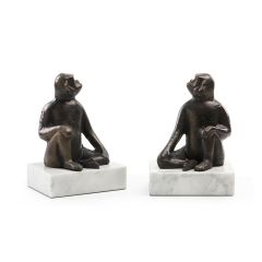 Tamarin Bookends (Pair), Bronze