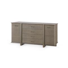 Watson 4-Drawer and 2-Door Cabinet, Light Mocha Shimmer Weave